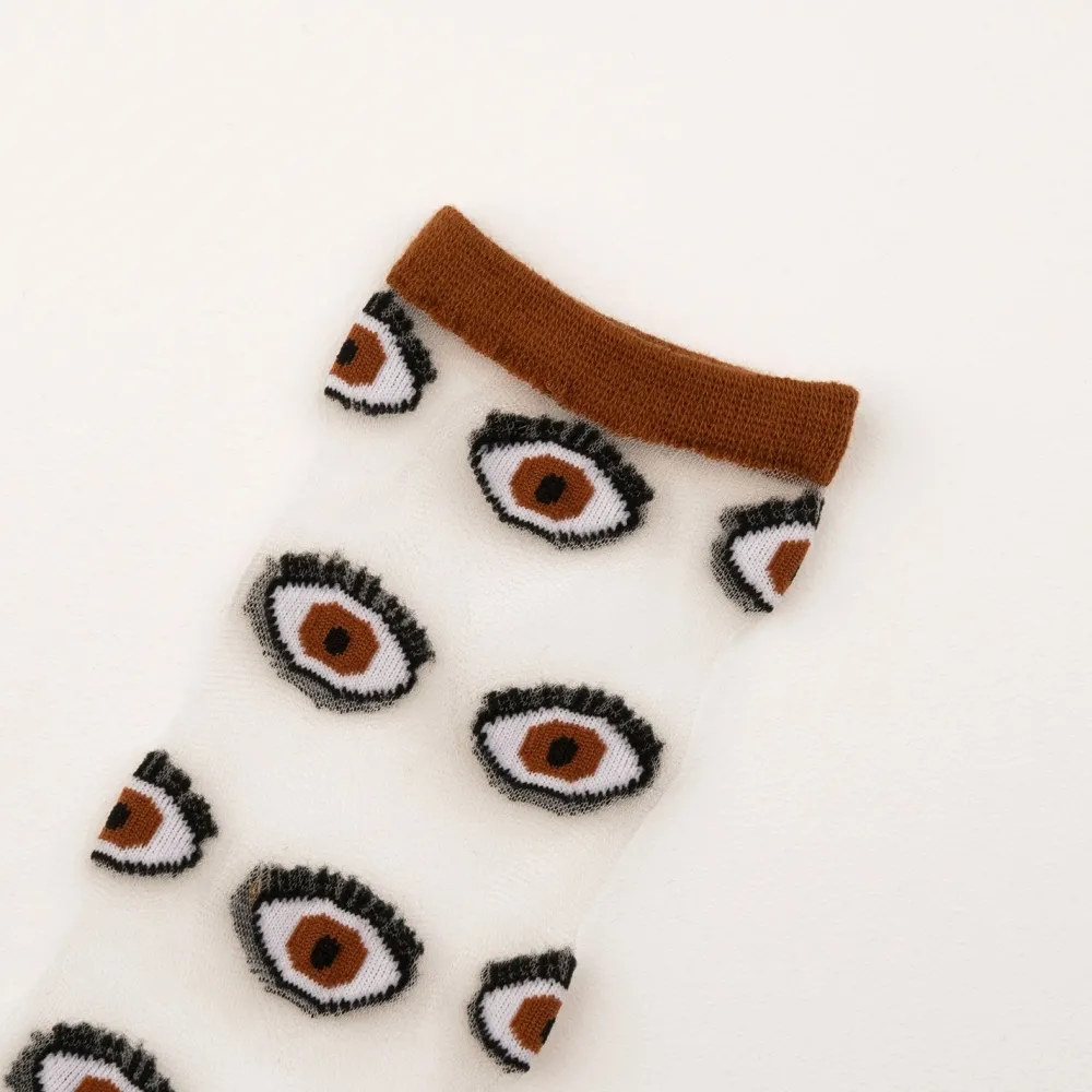 Clearance Chaussettes transparentes Oeil - Marron Chaussettes Transparentes