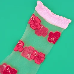 Best Chaussettes transparentes Hibiscus Chaussettes Transparentes
