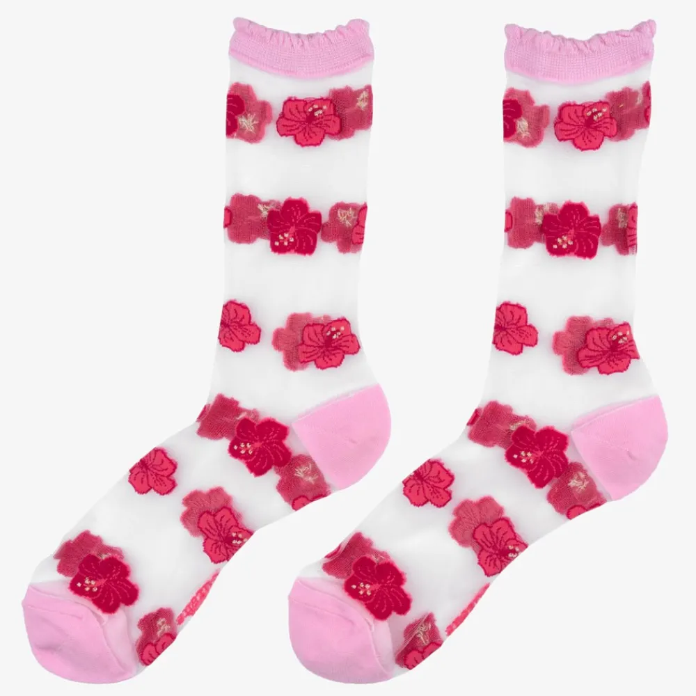Best Chaussettes transparentes Hibiscus Chaussettes Transparentes
