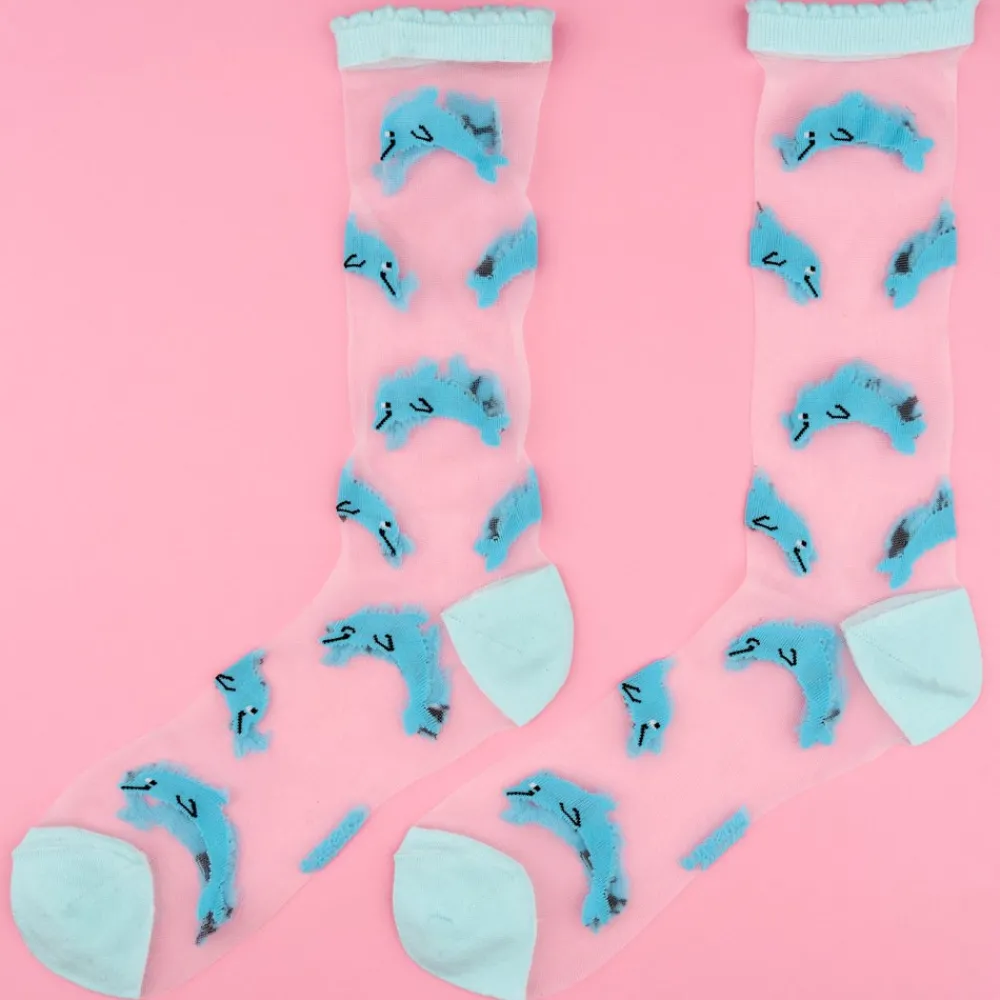 Shop Chaussettes Transparentes Dauphin Chaussettes Transparentes