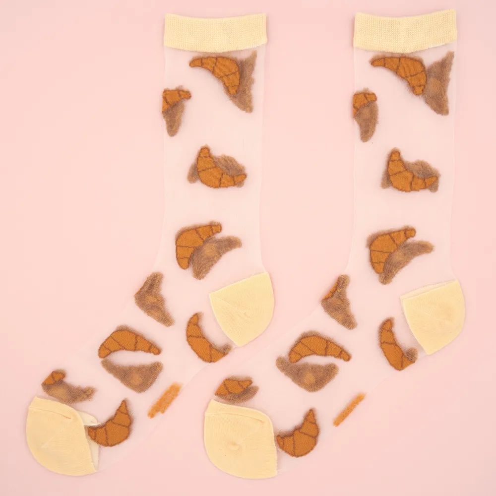 Shop Chaussettes transparentes Croissant Chaussettes Transparentes