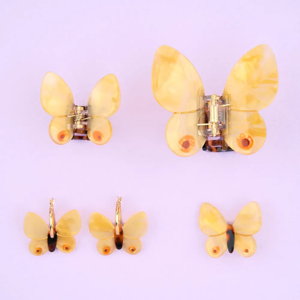 Cheap Mini pince à cheveux Papillon Jaune Mini Pinces À Cheveux
