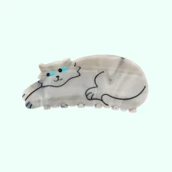 New Pince à cheveux Chat Gris Grandes Pinces À Cheveux|Pinces À Cheveux