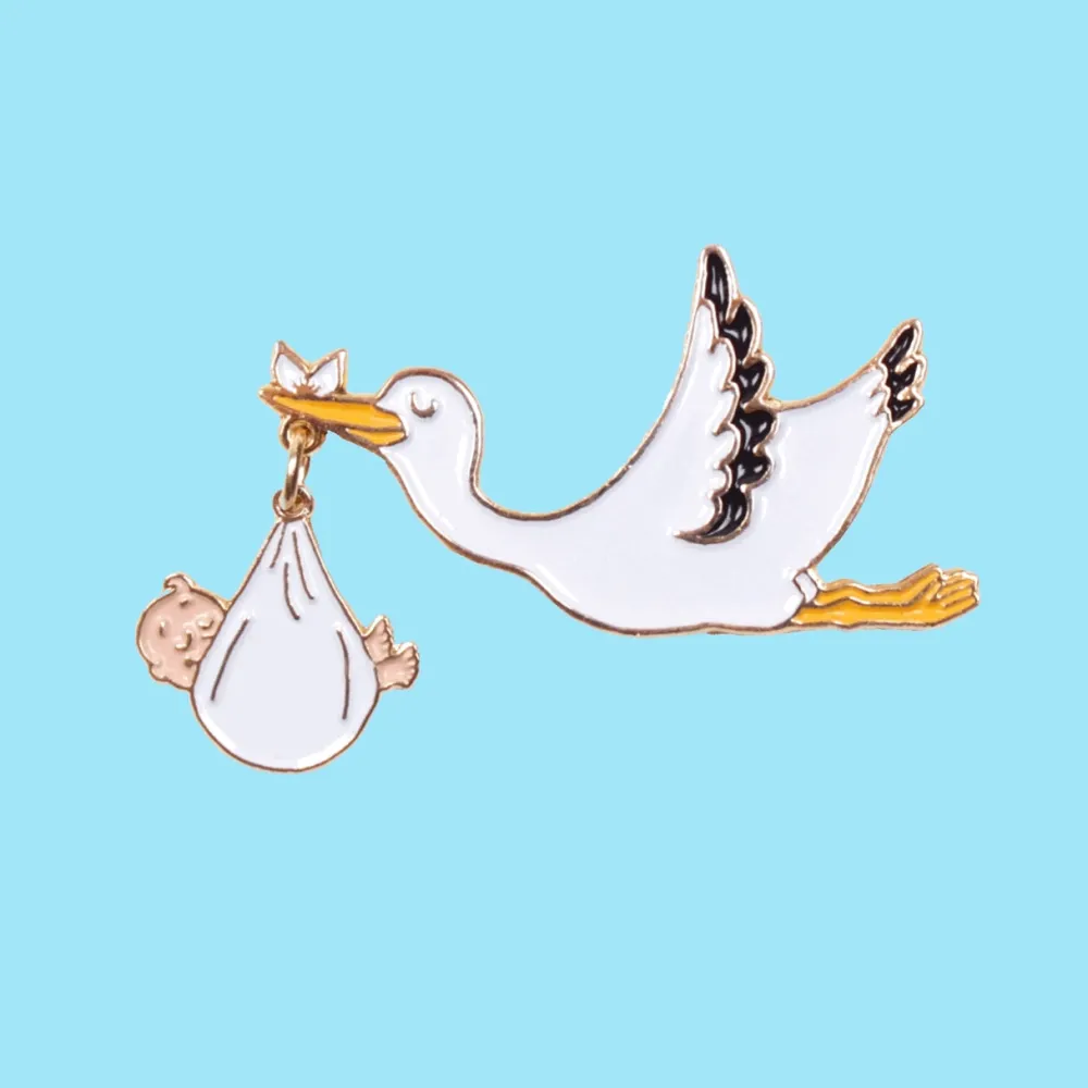 Clearance Pin's Cigogne - Bébé Blanc Pin's