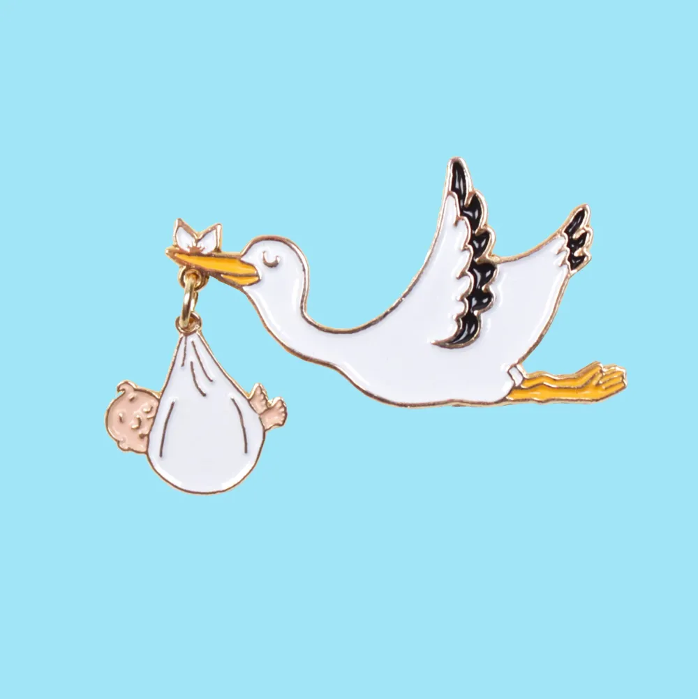 Clearance Pin's Cigogne - Bébé Blanc Pin's