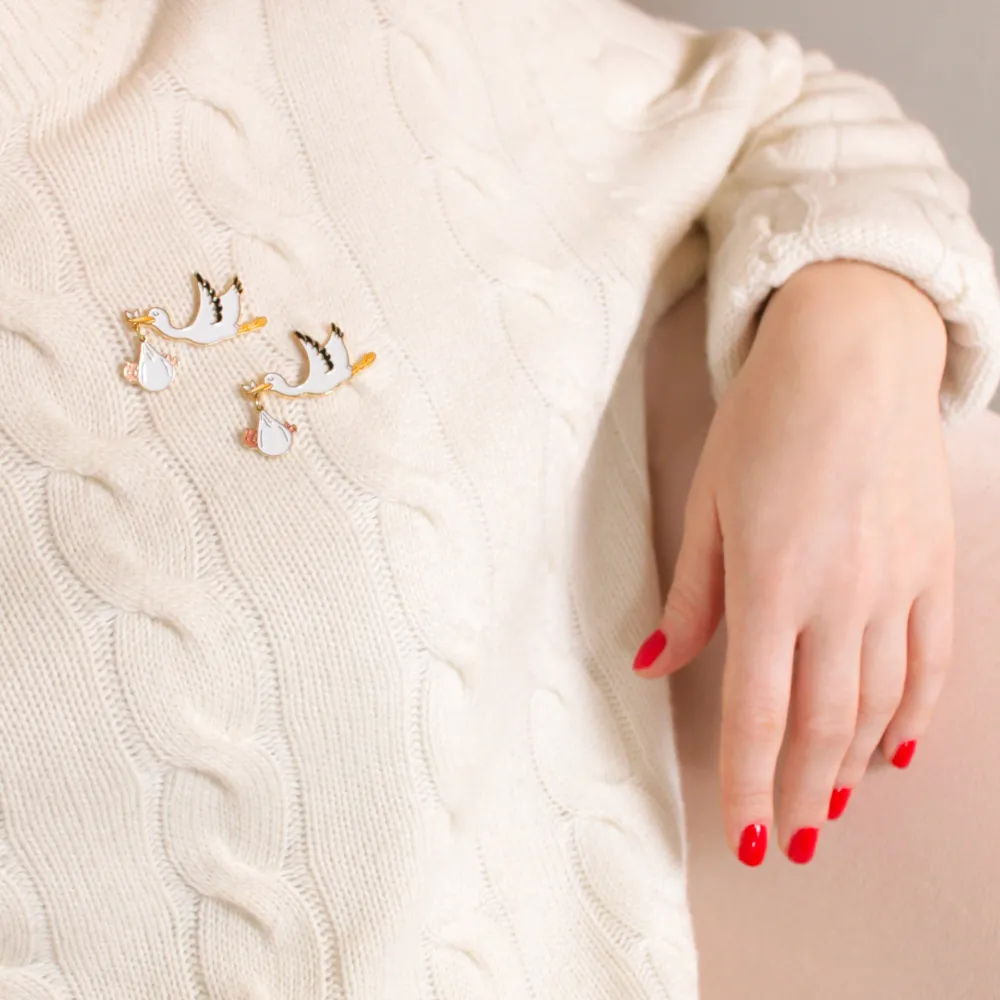Clearance Pin's Cigogne - Bébé Blanc Pin's