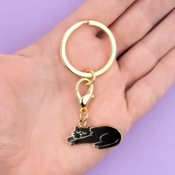 Online Porte-clé - Médaille Chat Noir Porte-clés